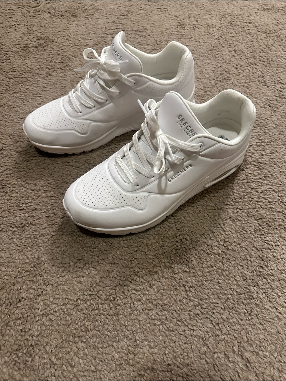 Skechers Women's UNO All-White Athletic Sneakers